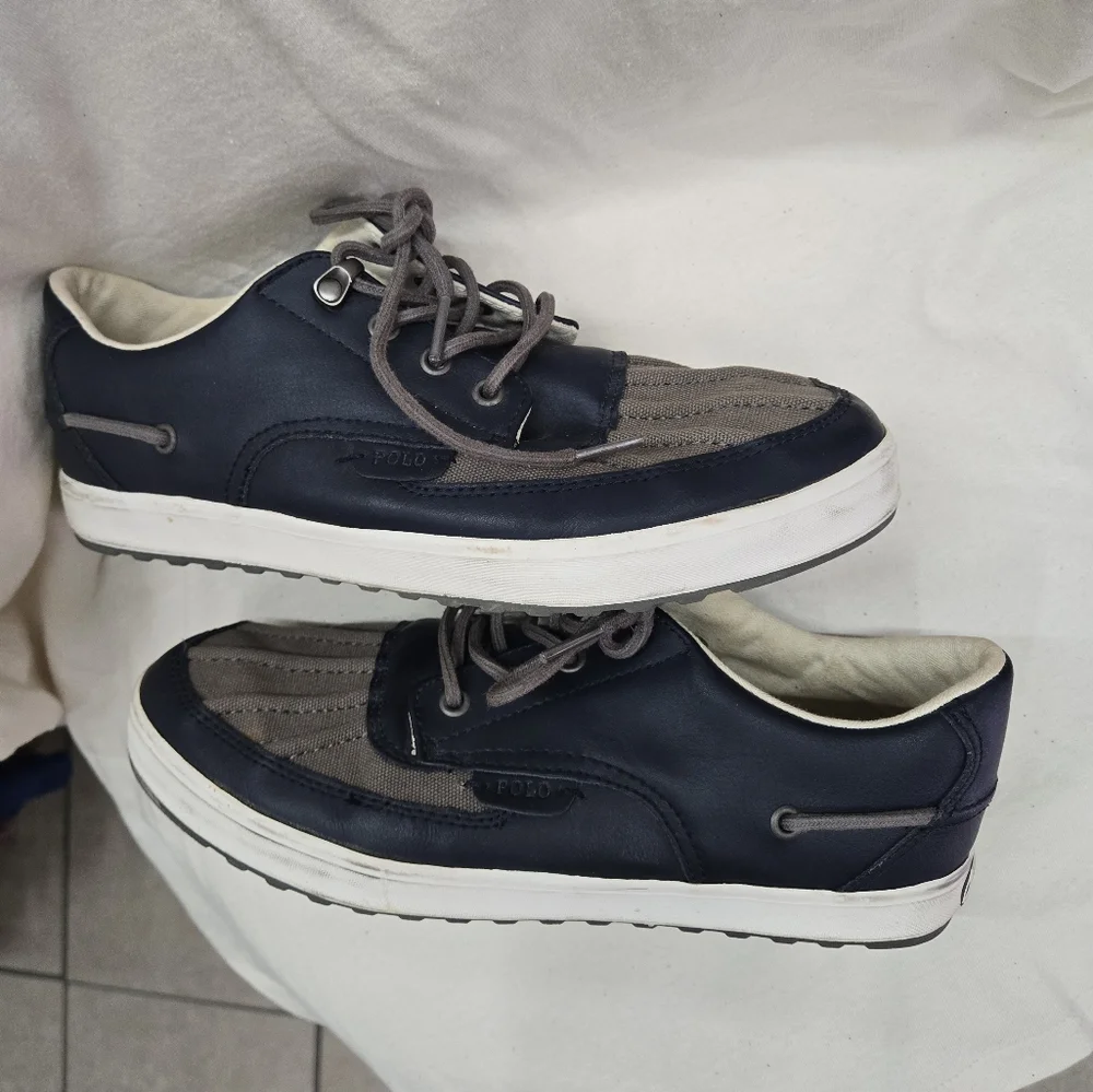 Polo by Ralph Lauren Men's Navy and Gray Casual Shoes. Size 8.5
